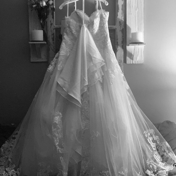 David bridal wedding dress size 12 - Picture 9 of 11